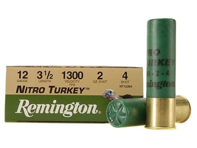 Remington Nitro Turkey Ammunition 12 Gauge 3-1/2″ 2 oz of #4 Buffered Shot