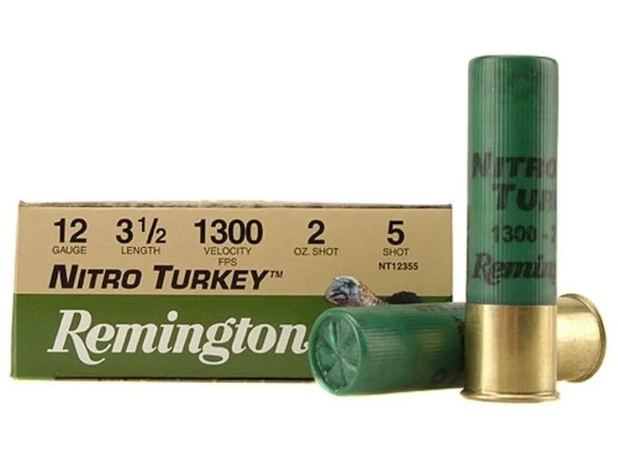 Remington Nitro Turkey Ammunition 12 Gauge 3-1/2″ 2 oz of #5 Buffered Shot Box of 10