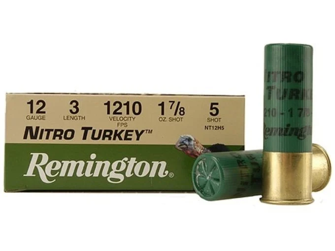 Remington Nitro Turkey Ammunition 12 Gauge 3″ 1-7/8 oz of #5 Buffered Shot