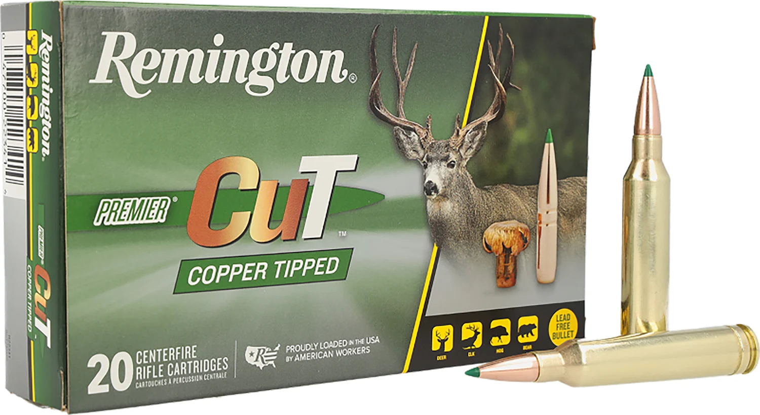 Remington Premier Cut Copper Tipped Rifle Ammunition 7mm Rem Mag 150gr PT 3050 fps 20/ct