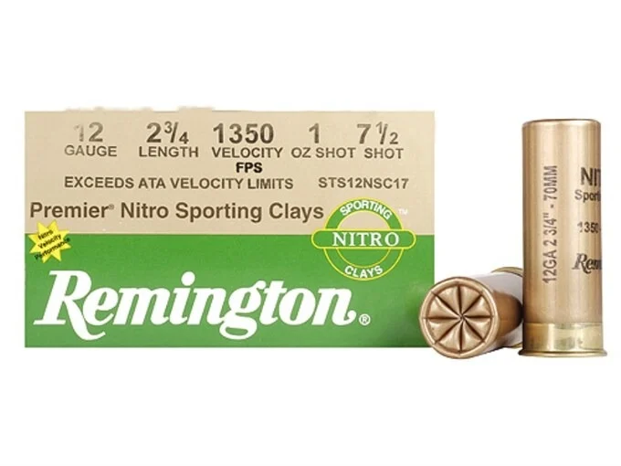 Remington Premier Nitro Gold Sporting Clays Ammunition 12 Gauge 2-3/4″ 1 oz #7-1/2 Shot High Velocity