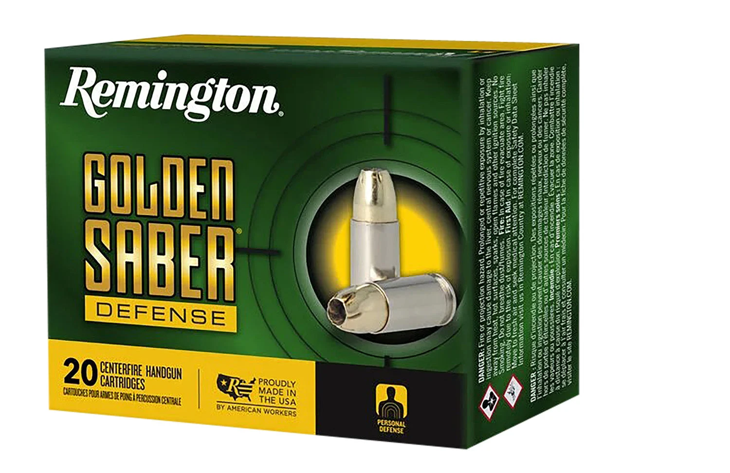 Remington R21369 Golden Saber Brass Jacket Hollow Point180 Grain 10mm Auto