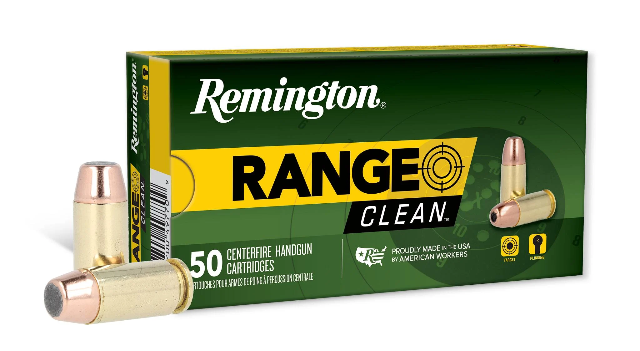 Remington Range Clean, 40 S&W, 180 Grain, Flat Nose Enclosed Base, 990 fps
