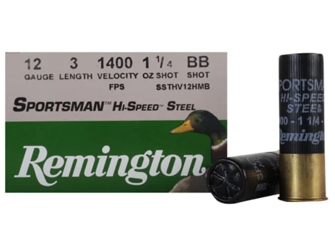 Remington Sportsman Hi-Speed Ammunition 12 Gauge 3″ 1-1/4 oz BB Non-Toxic Steel Shot