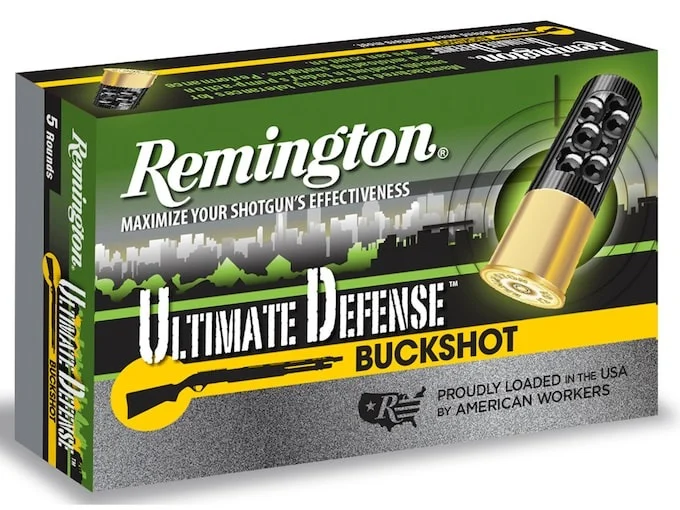 Remington Ultimate Defense Buckshot Ammunition 12 Gauge 3″ Reduced Recoil 00 Buckshot 15 Pellets