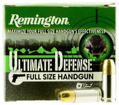 Remington Ultimate Defense Full Size 45 ACP Ammunition 185 Grain Brass JHP 20 Rounds HD45APA