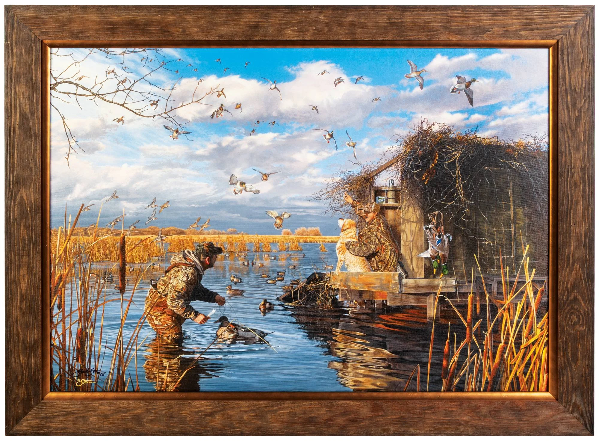Remington Waterfowler Print, 20 in. x 30 in., Unframed Canvas