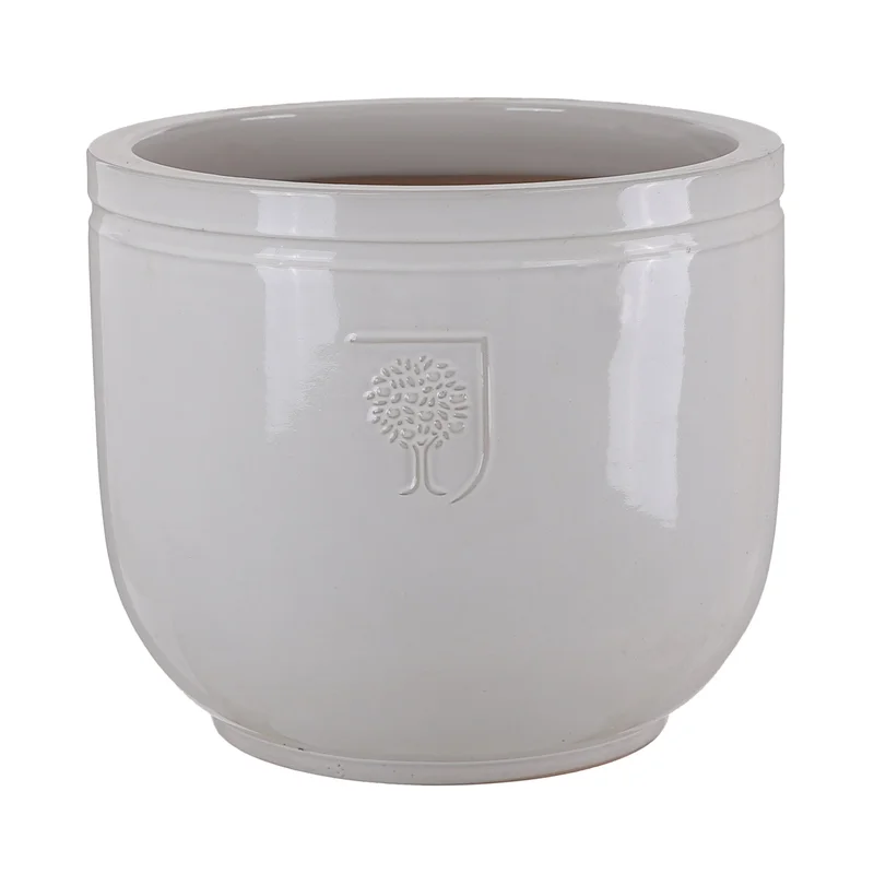 RHS HARLOW LOW JAR WHITE 37CM
