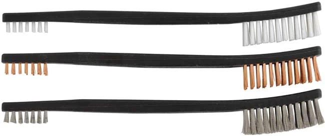 RIG - Cleanpower Double Ended Brushes,pack of three, nylon, bronze, stainless steel,by Birchwood Casey