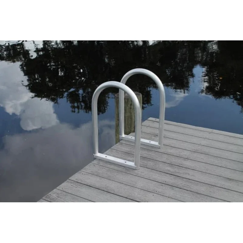 RIO MARINE CUSTOMS | 5-Step Standard Ladder | Model LD5 | 18 5/8 W x 60 H | 550 lbs/rung Capacity | 2 Grooved Rungs | Universal Dock & Seawall