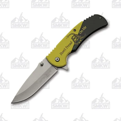 Rite Edge Don't Tread On Me Patriotic Black and Yellow Folding Knife 300543YB