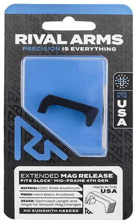 Rival Arms RA72G002A Magazine ReleaseGlock Gen4 Extended Hard Black Anodized Aluminum