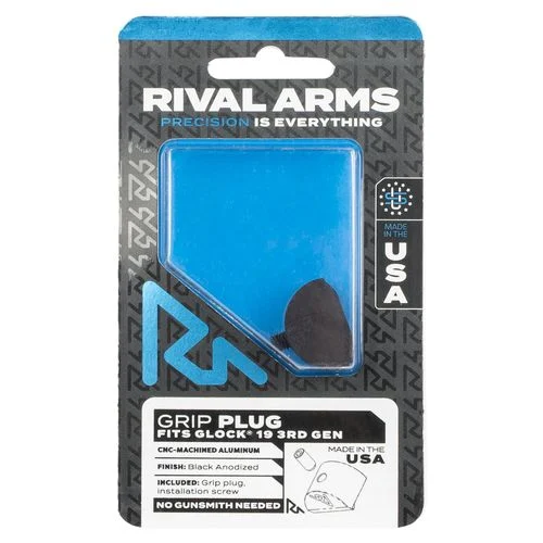 Rival Arms RA75G201A Grip Plug Glock 19 Gen3 Black Hardcoat Anodized