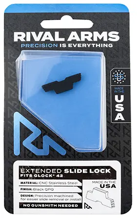 Rival Arms RARA80G004A Slide LockExtended Glock 42 Black QPQ Stainless Steel