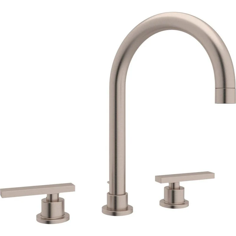 ROHL Modern Two Handle Widespread Bathroom Sink Faucet in Satin Nickel | Ferguson