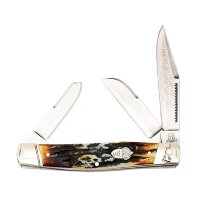 Rough Ryder Cinnamon Bone Stag Stockman Folding Knife RR2160