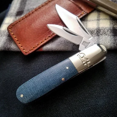Rough Ryder Denim Micarta T10 Carbon Barlow Folding Knife RR2191