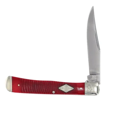 Rough Ryder Red Sawcut Bone Bolster Lock Trapper Folding Knife RR1960