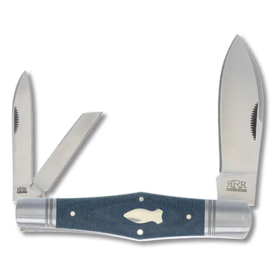 Rough Ryder Reserve Blue Micrata Swell Center Whittler Folding Knife RRR003BM