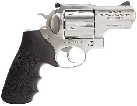 Ruger 5303 Super Redhawk Alaskan 44 Rem Mag2.50″ Barrel 6rd Cylinder, Satin Stainless Steel, Hogue Tamer Monogrip, Transfer Bar Safety