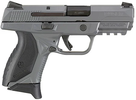 Ruger 8649 American Pistol Compact Pro 45 ACP 3.75″ Barrel 7+1, Elite Concrete Cerakote Frame & Slide, MIL-STD-1913 Picatinny Mounting Rail, Loaded Chamber Inspection Port, Trigger Safety