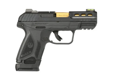 Ruger Security TALO Exclusive 380 ACP, 3.42" Gold Barrel, Black Polymer, 15rd