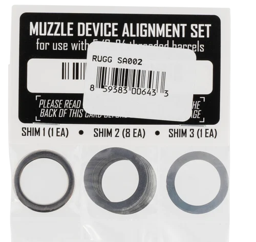 Rugged Suppressors Shim Kit, For Aligning Muzzle Devices, Fits 5/8X24 Muzzle Threading