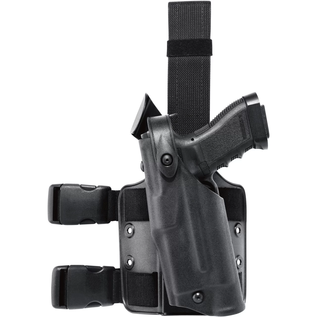 Safariland ALS / SLS Tactical Holster w/ Hood Guard, STX Tactical Black, Left Hand Fits: Glock 34, 35 w/ ITI M3, TLR-1, Surefire X200/X300, 5.32″ Barrel
