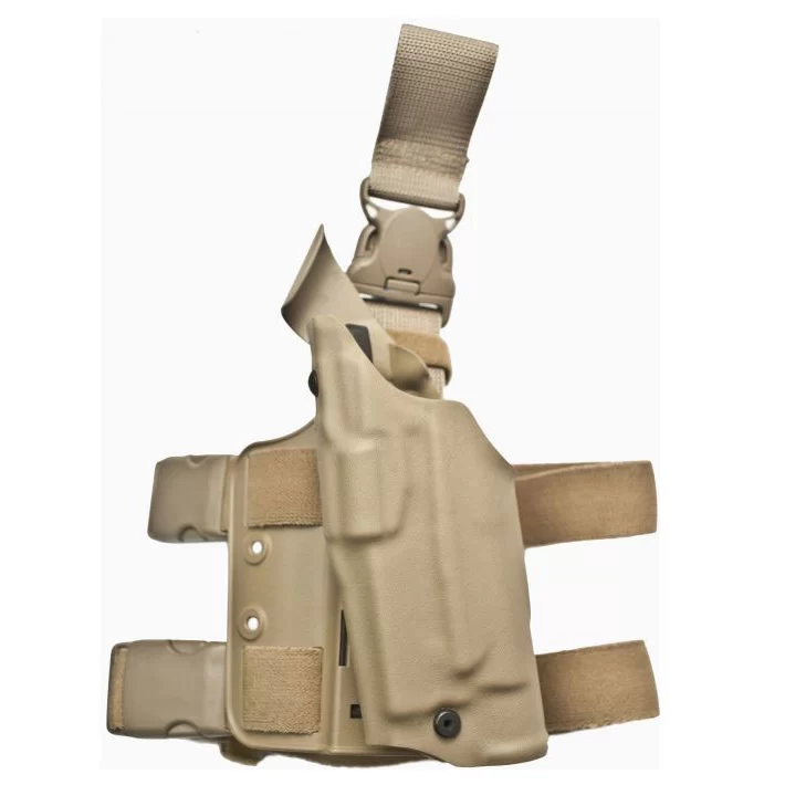 Safariland Model 6355, ALS Thigh Holster STX FDE Brown, Tactical Thigh Holster, Left Hand Fits – Sig P220R, P226R w/ ITI M3 Light w/ Accessory Rails, TLR-1, Surefire X200/X300, las-tac2, SSL1 4.41″ BBL