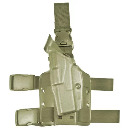 Safariland Model 6355, ALS Thigh Holster STX OD Green, Tactical Thigh Holster, Left Hand Fits – Glock 34, 35 w/ITI M3, TLR-1, Surefire X200/X300, 5.32″ BBL