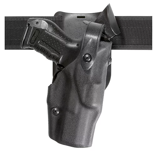 Safariland Model 6365 Level II Holster, 1.50 Belt Drop, Duty Plain Black Right Hand, Hood Guard Fits – SIG: P220R, P226R 4.41″ BBL