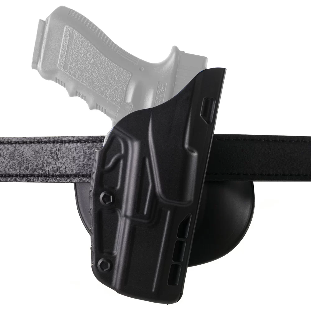 Safariland Model 7377 7TS ALS Concealment Paddle Belt Loop Combo Holster,SafariSeven Plain Black Left Hand, Fits: Glock 26, 27 w/ 3.5″ Barrel