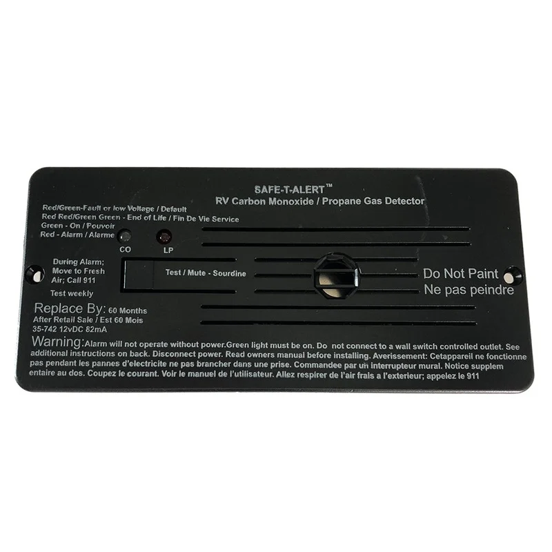 Safe-T-Alert Combo Carbon Monoxide Propane Alarms Flush Mount – Black [35-742-BL]