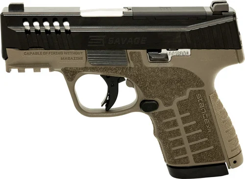 Savage Stance XR 9mm, 3.20" Barrel, Ported Stainless Steel Slide, Flat Dark Earth, Ambidextrous, 13rd
