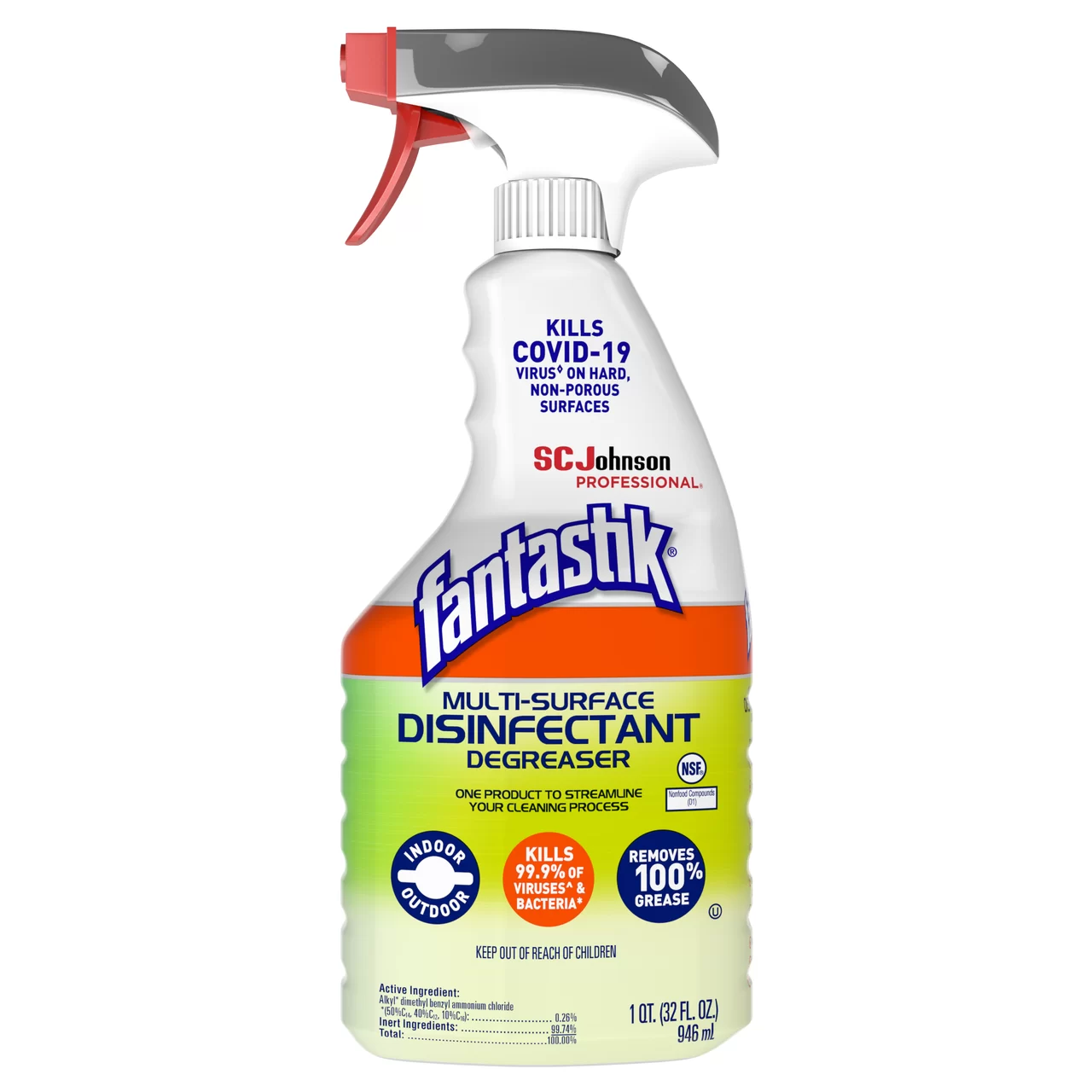 SC Johnson Fantastik Muti-Surface Disinfectant Degreaser 32oz Trigger Bottle