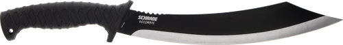 Schrade Decimate Parang 11.75" Fixed Parang Plain Black Oxide 3Cr13 Steel Blade 6.75" Black Rubber Overmold Handle Includes Sheath
