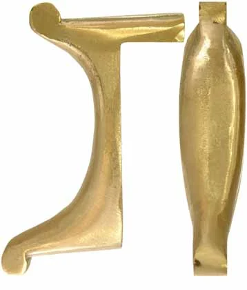 Schuetzen buttplate, large, sand cast brassInside cut for buttplate is 5-1/4", width is 1-7/8"
