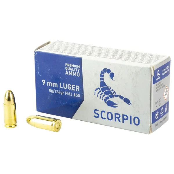 SCORPIO AMMO 9MM 124GR FMJ 50RD