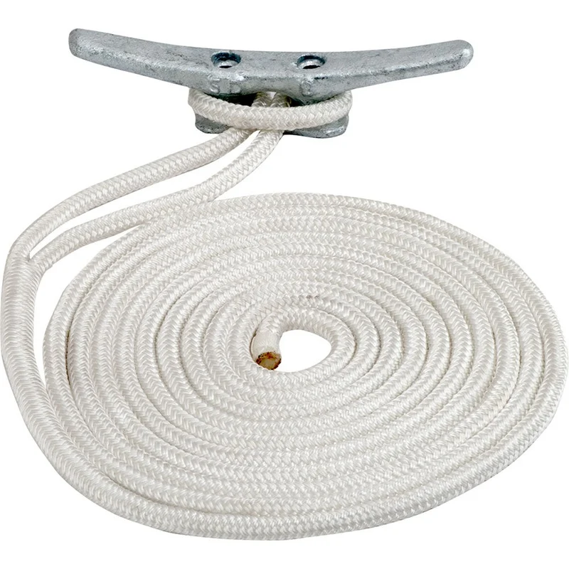 Sea-Dog Double Braided Nylon Dock Line – 1/2 x 10 – White [302112010WH-1]