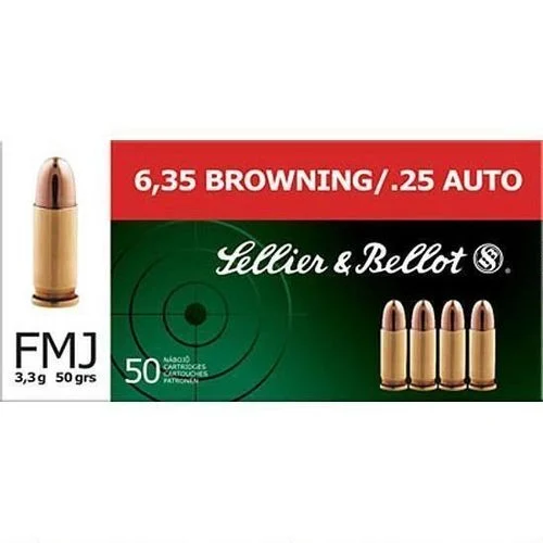 Sellier & Bellot 25 ACP Handgun Ammunition