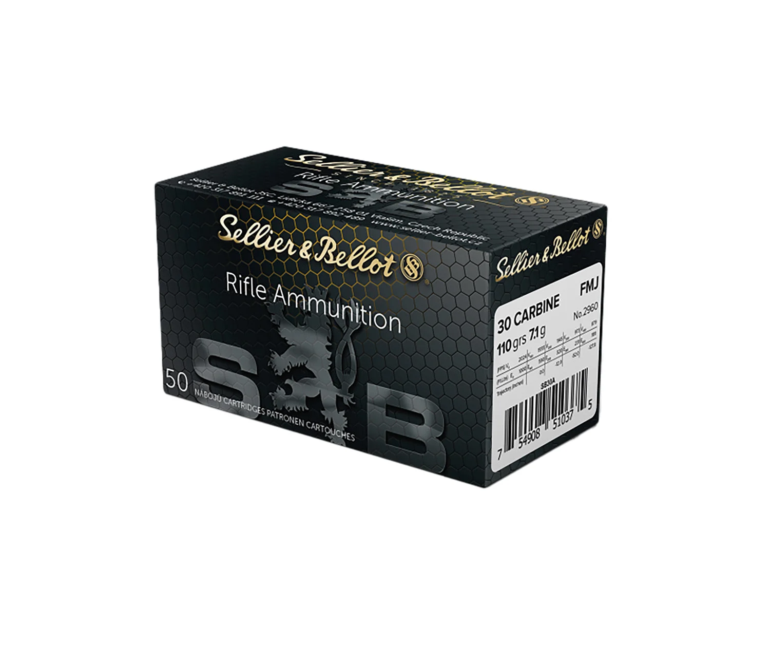 Sellier and Bellot.30 Carbine 110 gr FMJ ammo