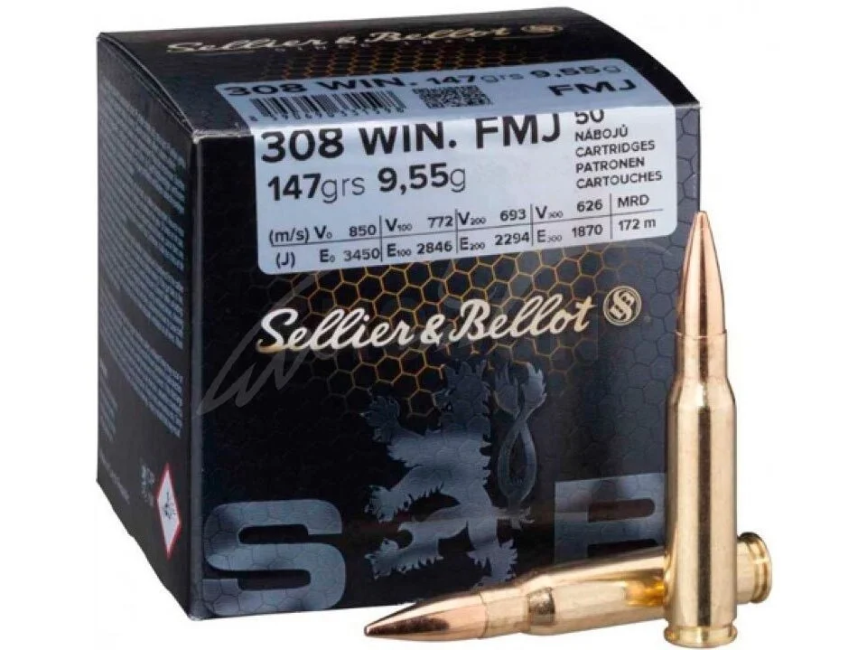 Sellier & Bellot .308 Win FMJ 147 gr – Range Ammo | 500 Rounds