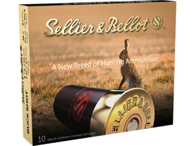 Sellier & Bellot Ammunition 12 Gauge 2-3/4″ #4 Buckshot 27 Pellets