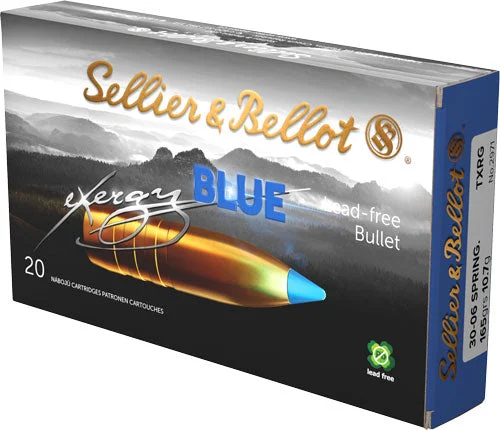 Sellier & Bellot (S&B) SB3006XA eXergy Boat Tail TAC-EX-Blue165 Grain .30-06 Springfield