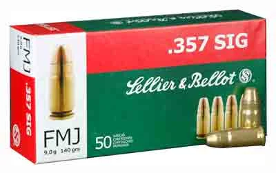 Sellier & Bellot (S&B) SB357SIGFull Metal Jacket FMJ 140 Grain .357 Sig