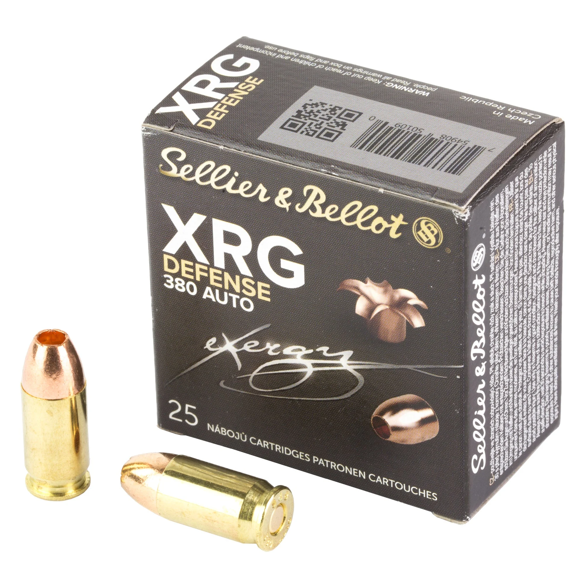 Sellier & Bellot (S&B) SB380XA XRG Solid Copper Hollow Point77 Grain 380 ACP