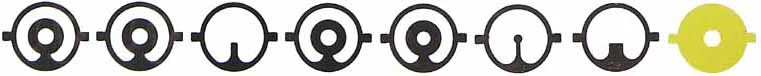 Set of eight Inserts for Globe Front Sights,for Lyman 17 globe sight
