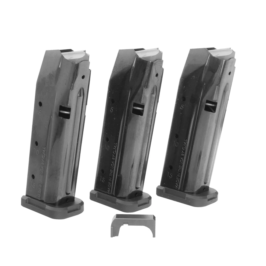 Shield Arms S15 Combo Pack: (3) S15 Magazines and (1) Standard Steel Mag Catch for Glock 43X/48