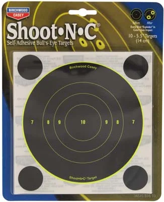 Shoot-N-C Targets5-1/2" bullseye,12 sheet pack of self adhesive targets