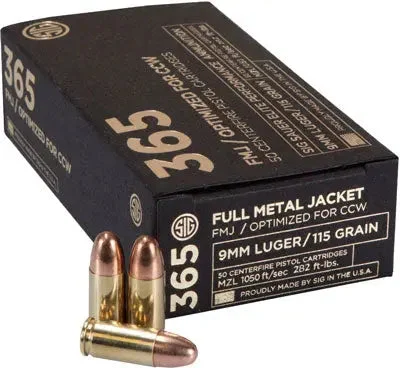 SIG 365 9MM LUGER 115GR FMJ 50RD